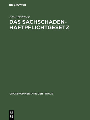 cover image of Das Sachschadenhaftpflichtgesetz